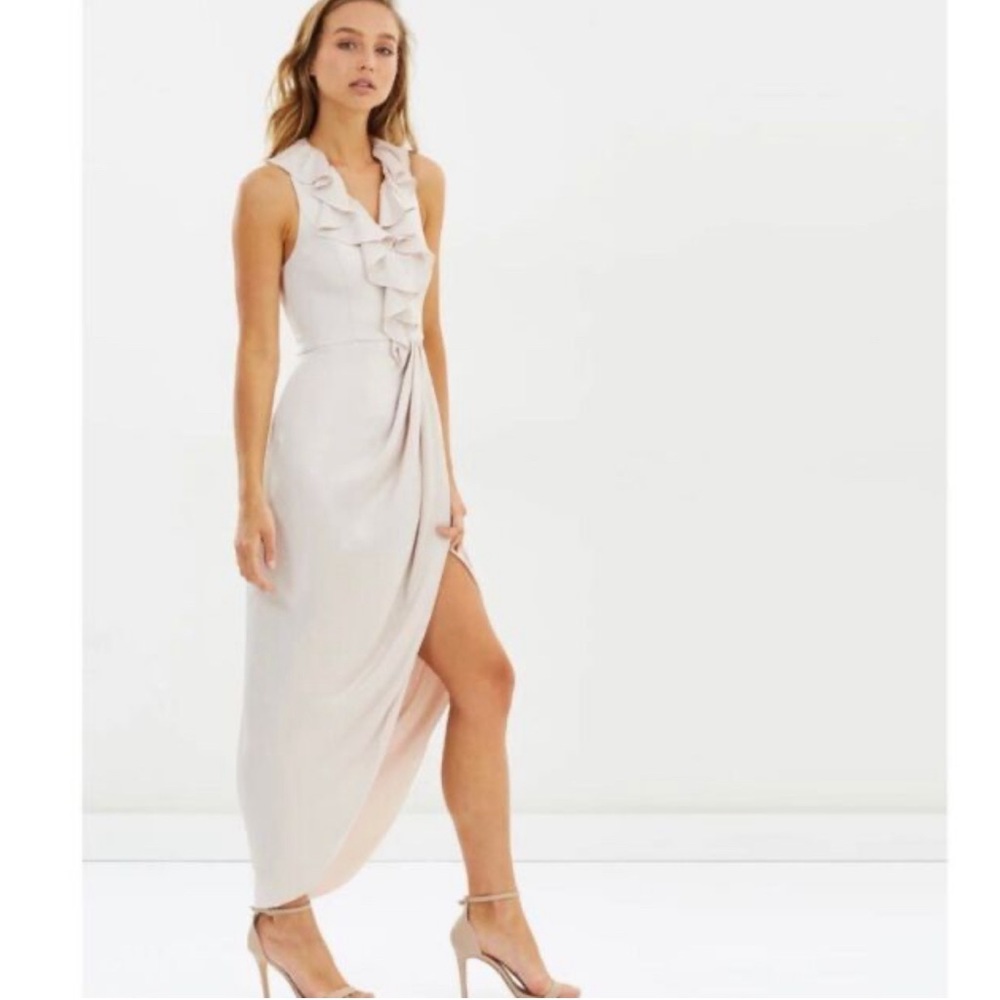 Revolve Shona Joy Plunged Frill Dress